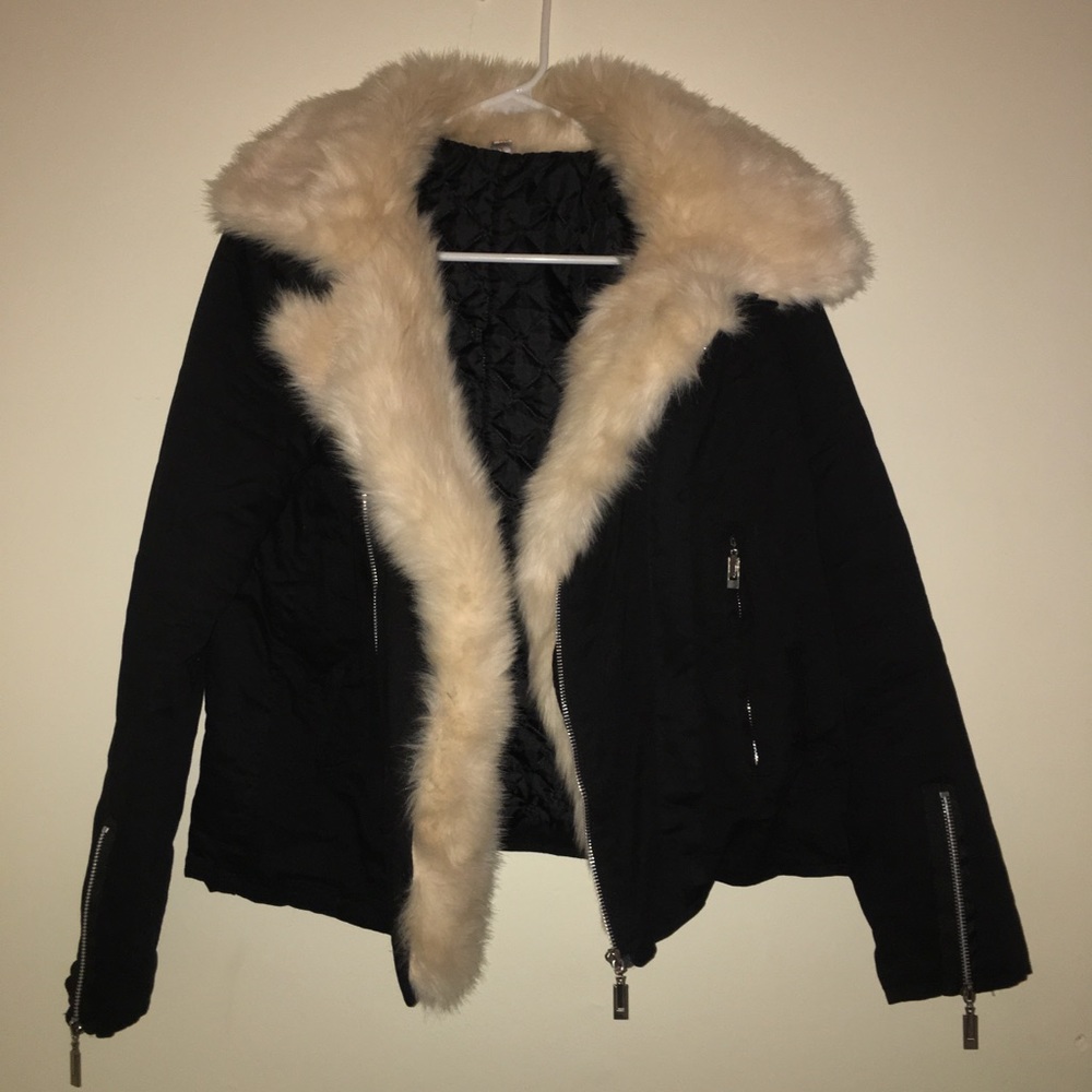 Black Coat with Tan Fur